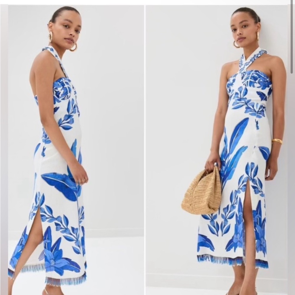 FARM Rio Blue and White Maxi Dress